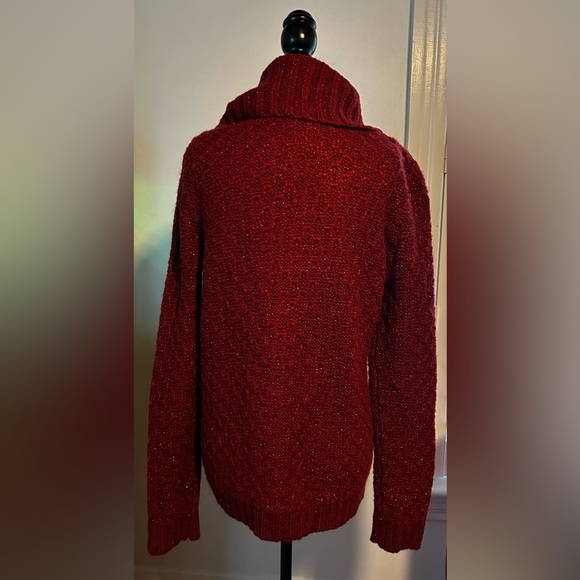 Elegant Burgundy Cowl Neck Sweater - Picture 3 of 9